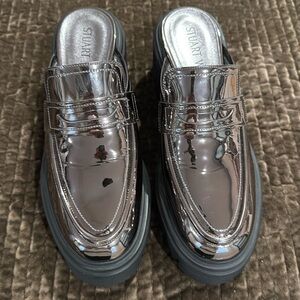 Stuart Weitzman metallic mules